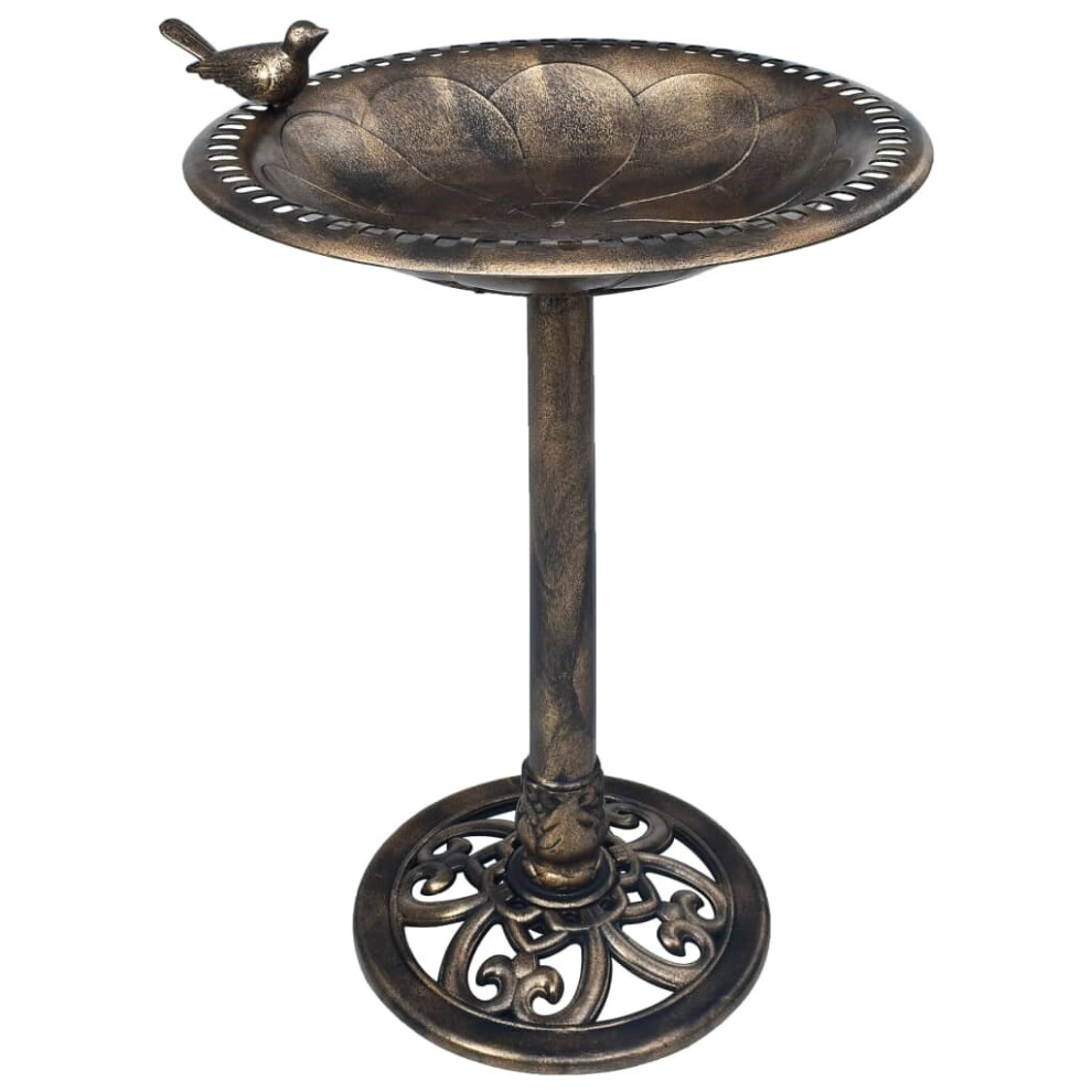 Vidaxl Garden Bird Bath Plastic Bird Feeder Bowl Water Ways Stands Bronze