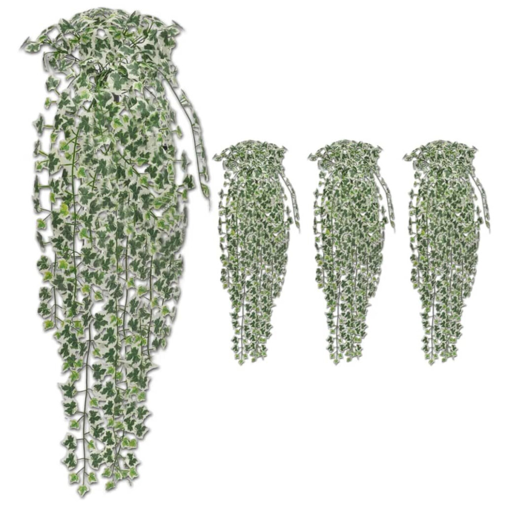 Vidaxl 4X Artificial Ivy Bushes Variegated 90Cm Realistic Fake Plant Flower Green