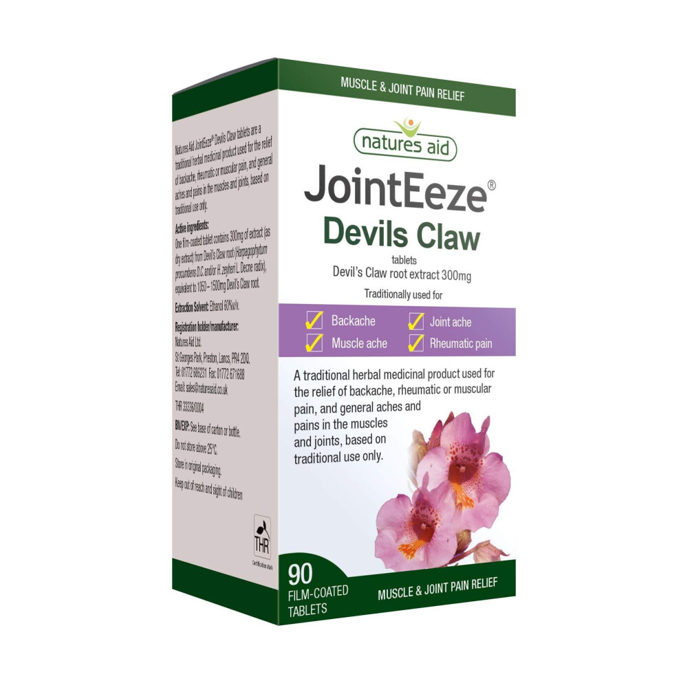 Natures Aid JointEeze Devils Claw Root Extract 300mg, 90 Film Coated Tablets