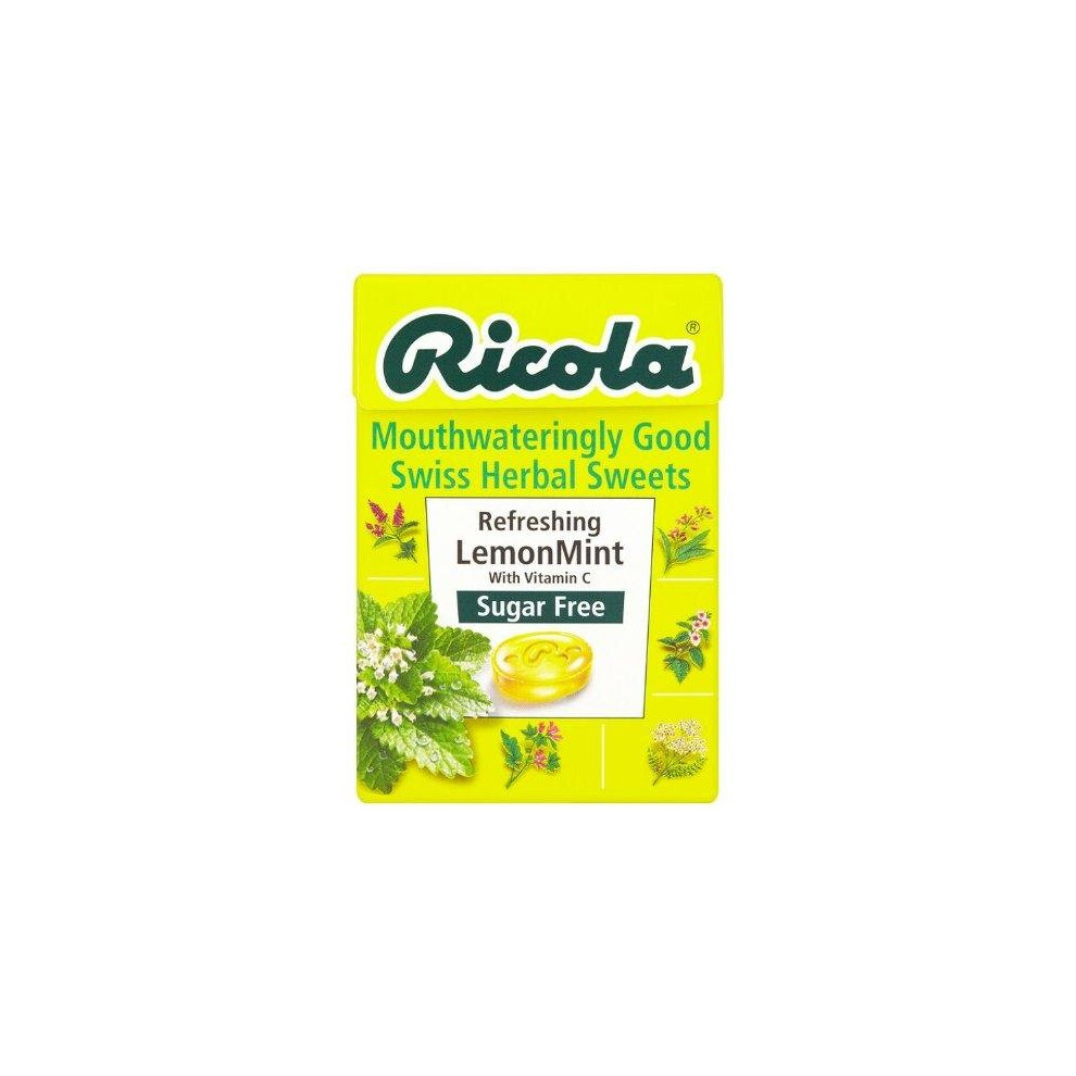 Ricola Lemon Mint Sugar Free Swiss Herb Drops 45 g (Pack of 10)