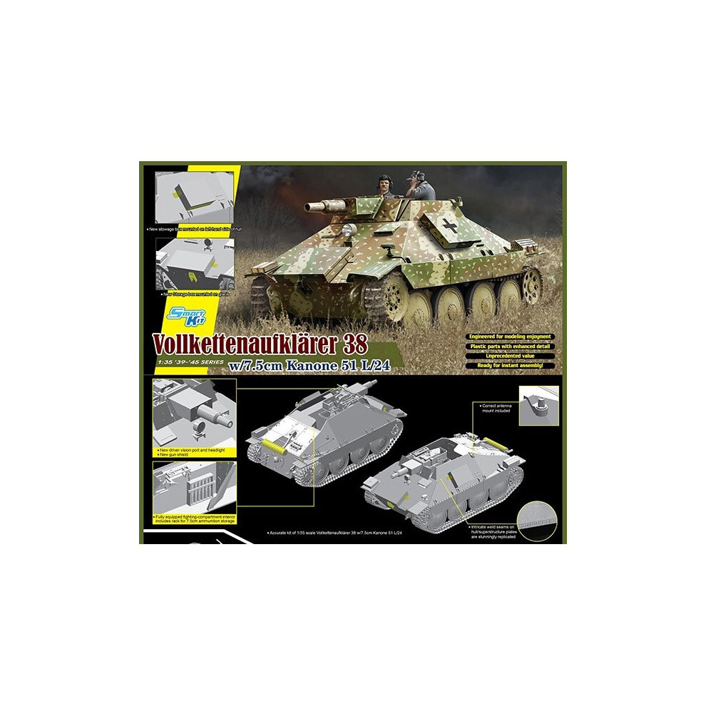 DRAGON 6815 Vollkettenaufklaerer 38 w/Kanone 1:35 Military Model Kit