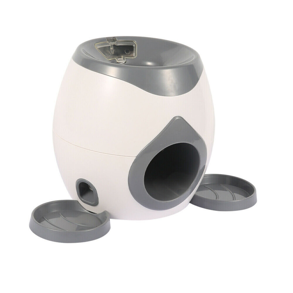 Automatic Interactive Ball Tennis Launcher Dog Pet Toys Training Feeding Safety White