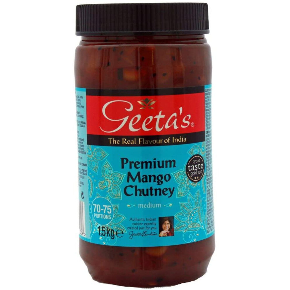 Geeta's Premium Mango Chutney Medium 1.5kg Indian Food Home Work Caterers Cafes