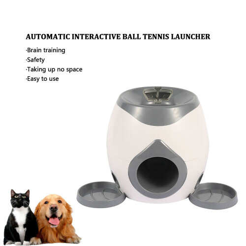 Automatic Interactive Ball Tennis Launcher Dog Pet Toys Training Feeding Safety 2