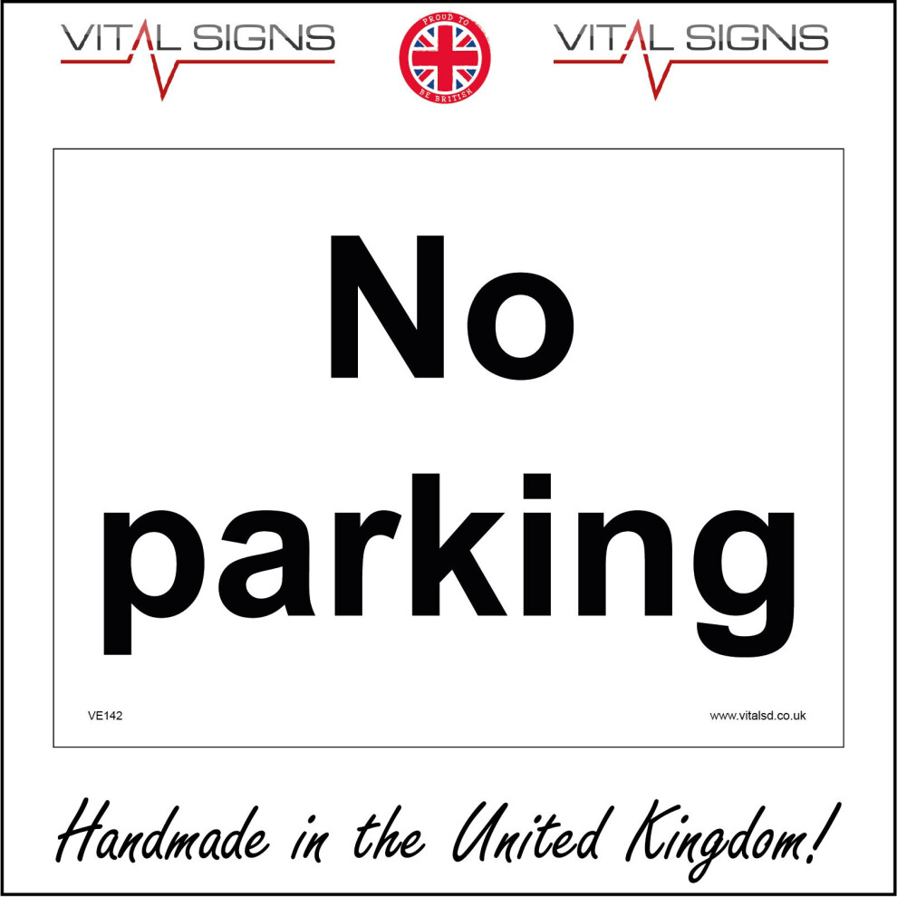 (600 x 400mm - 24 x 16, Sticker / Sav - White Background) NO PARKING SIGN VE142 SAFETY STICKER RIGID INDOOR OUTDOOR-image-OPC-P5X8PF6-NEW