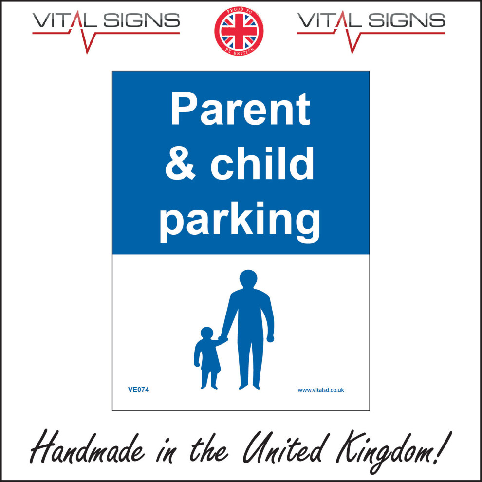 (300 x 400mm - 12 x 16, 10mm Extra Heavy Duty Foamex Foamboard) PARENT & CHILD PARKING SIGN VE074 SAFETY STICKER RIGID INDOOR OUTDOOR-image-OPC-P5X8PYC-NEW