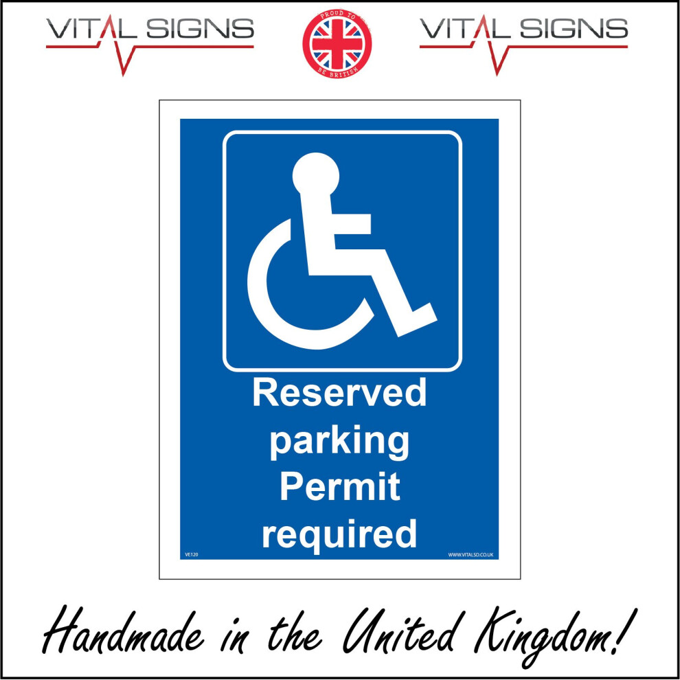 (300 x 400mm - 12 x 16, Sticker / Sav - White Background) RESERVED PARKING PERMIT REQUIRED SIGN VE120 SAFETY STICKER RIGID INDOOR OUTDOOR-image-OPC-P5X8QNG-NEW