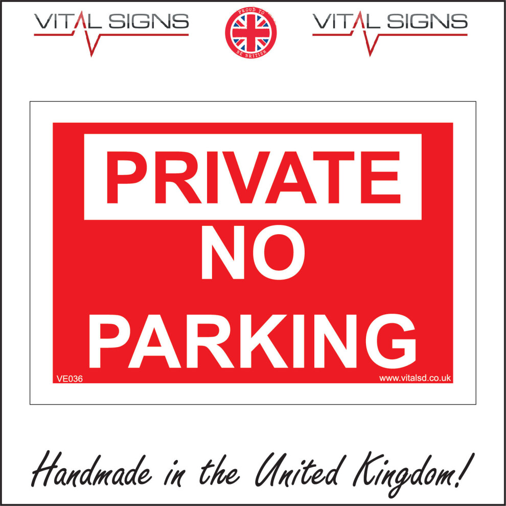 (600 x 400mm - 24 x 16, 1mm Pvc Foamex) PRIVATE NO PARKING SIGN VE036 SAFETY STICKER RIGID INDOOR OUTDOOR-image-OPC-P5X8RGT-NEW