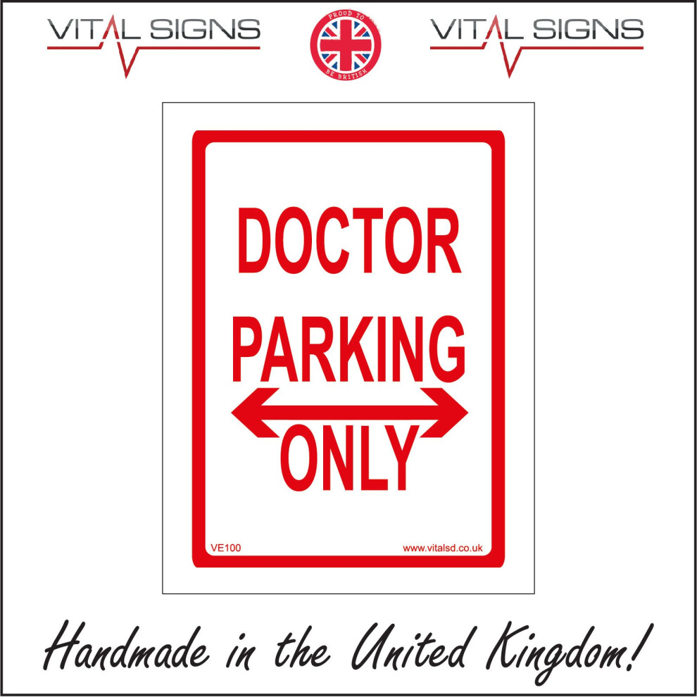 (100 x 150mm - 4 x 6, Dibond / Composite Aluminium) DOCTOR PARKING ONLY SIGN VE100 SAFETY STICKER RIGID INDOOR OUTDOOR-image-OPC-P5X8T9F-NEW