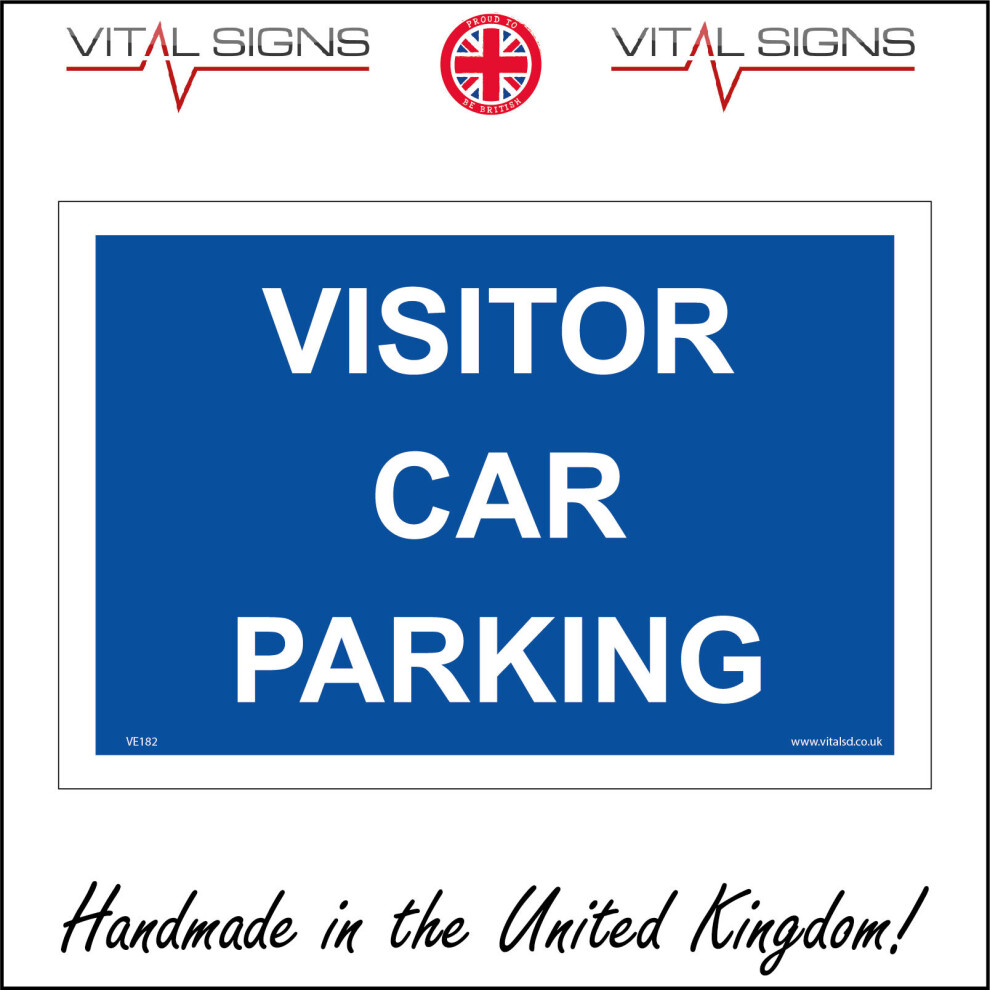 (300 x 200mm - 12 x 8, 10mm Extra Heavy Duty Foamex Foamboard) VE182 Visitor Car Parking No Staff Designated Space Work Building Park Area Sign-image-OPC-P5X8TXM-NEW