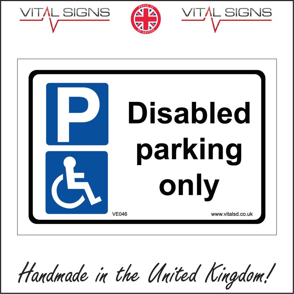 (600 x 400mm - 24 x 16, 3mm Standard Foamex Foamboard) DISABLED PARKING ONLY SIGN VE046 SAFETY STICKER RIGID INDOOR OUTDOOR-image-OPC-P5X8W7J-NEW