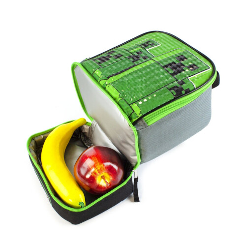 Minecraft Minecraft Kids Lunchbox Creeper Zip Compartment Green Lunch bag 1