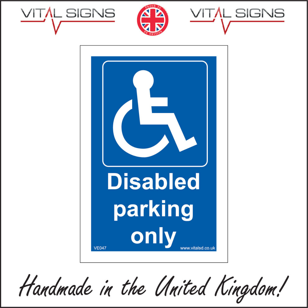 (400 x 600mm - 16 x 24, 3mm Standard Foamex Foamboard) DISABLED PARKING ONLY SIGN VE047 SAFETY STICKER RIGID INDOOR OUTDOOR-image-OPC-P5X929G-NEW