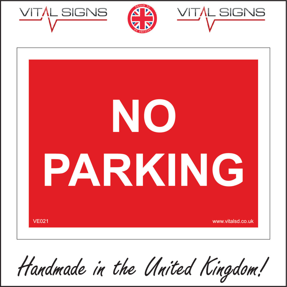 (600 x 400mm - 24 x 16, Sticker / Sav - White Background) NO PARKING SIGN VE021 SAFETY STICKER RIGID INDOOR OUTDOOR-image-OPC-P5X8ZS9-NEW