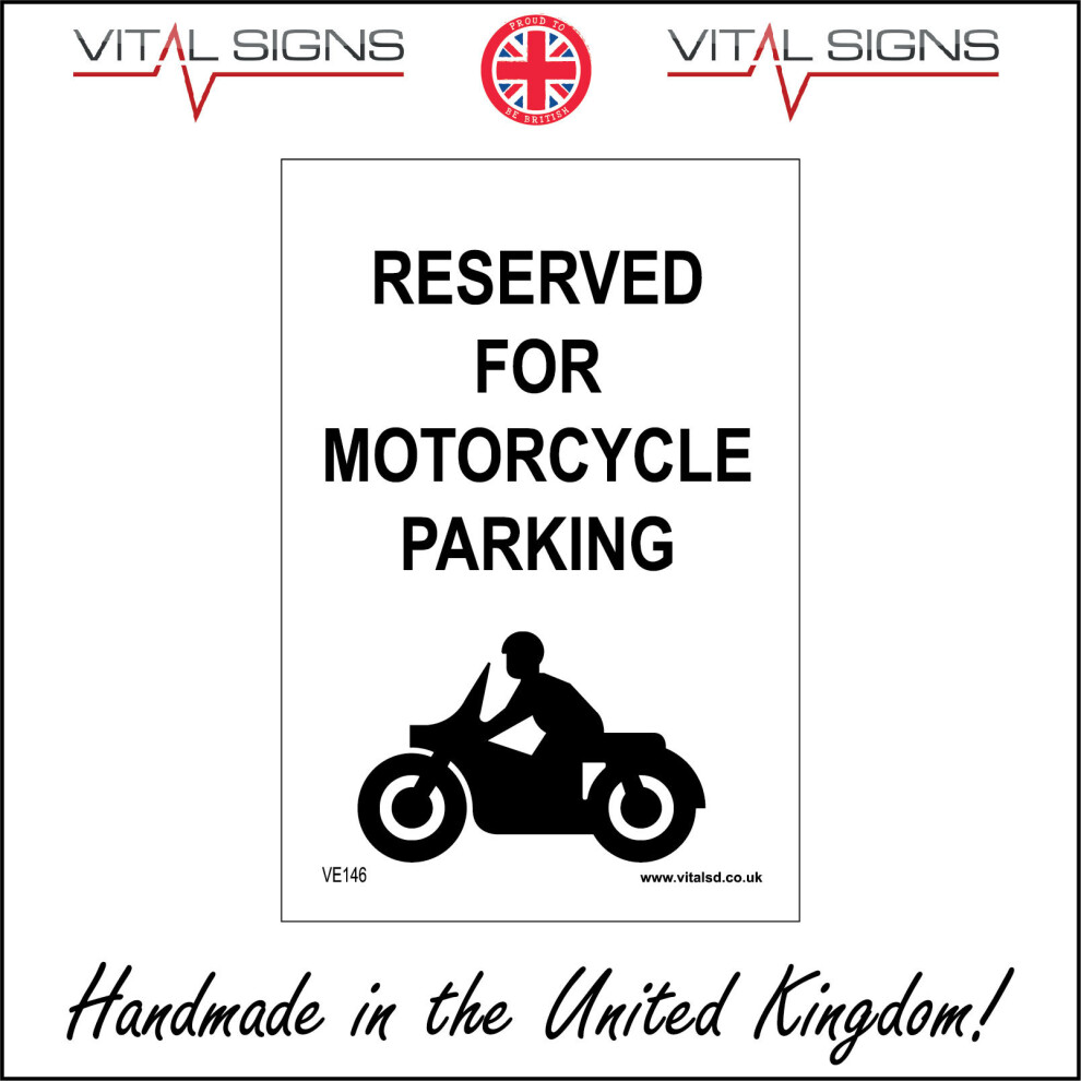 (450 x 600mm - 18 x 24, 3mm Standard Foamex Foamboard) RESERVED FOR MOTORCYCLE PARKING SIGN VE146 SAFETY STICKER RIGID INDOOR OUTDOOR-image-OPC-P5X95TQ-NEW