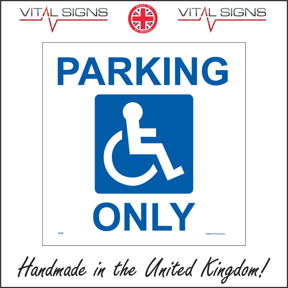(600 x 600mm - 24 x 24, Magnetic - Vehicle Grade) DISABLED PARKING ONLY SIGN VE088 SAFETY STICKER RIGID INDOOR OUTDOOR-image-OPC-P5X96SB-NEW