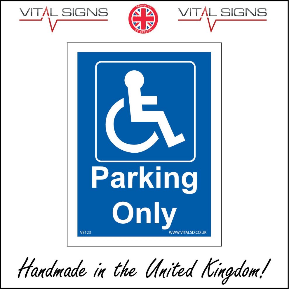 (300 x 400mm - 12 x 16, 10mm Extra Heavy Duty Foamex Foamboard) DISABLED PARKING ONLY SIGN VE123 SAFETY STICKER RIGID INDOOR OUTDOOR-image-OPC-P5X977Z-NEW