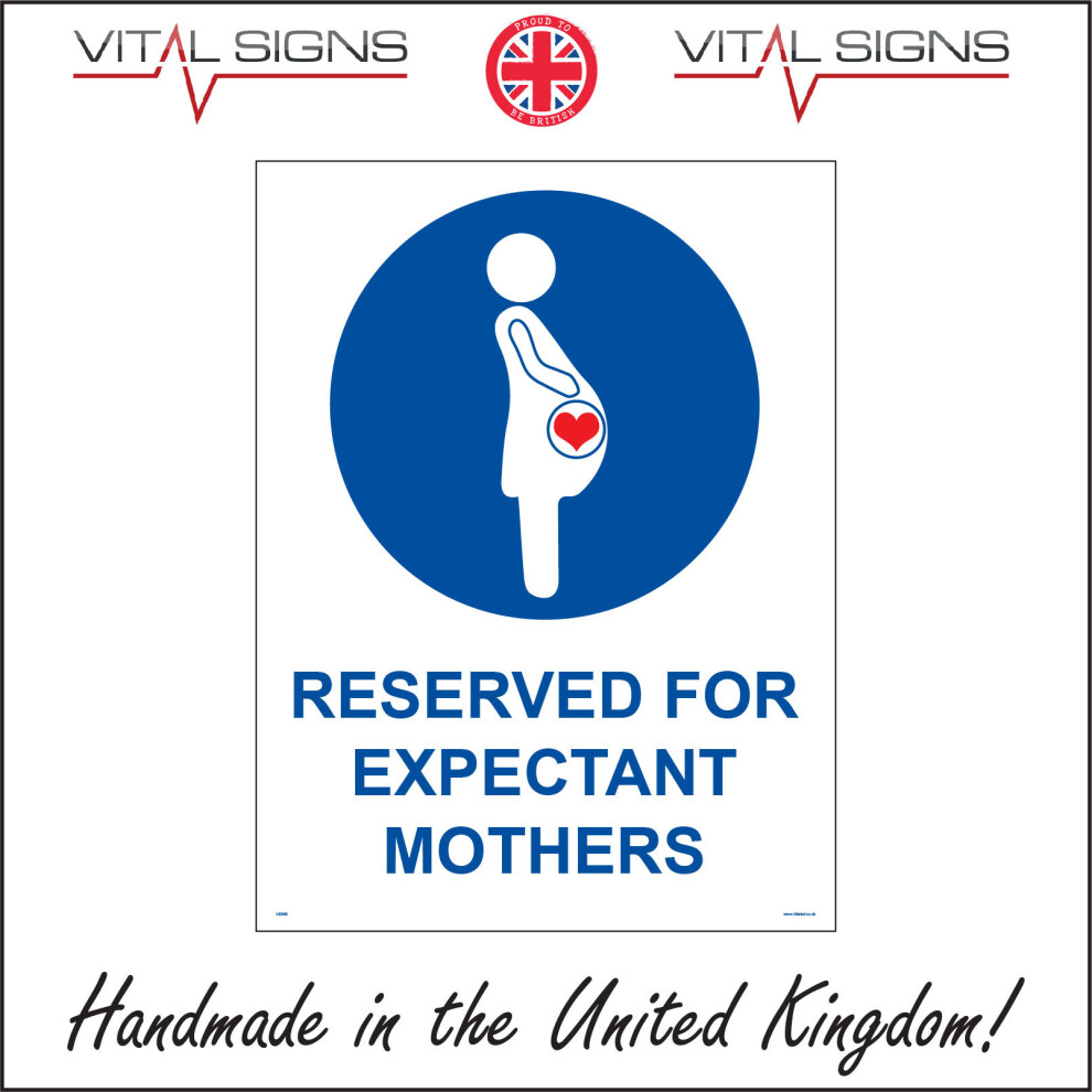 (450 x 600mm - 18 x 24, 10mm Extra Heavy Duty Foamex Foamboard) RESERVED FOR EXPECTANT MOTHERS SIGN VE068 SAFETY STICKER RIGID INDOOR OUTDOOR-image-OPC-P5X98CN-NEW
