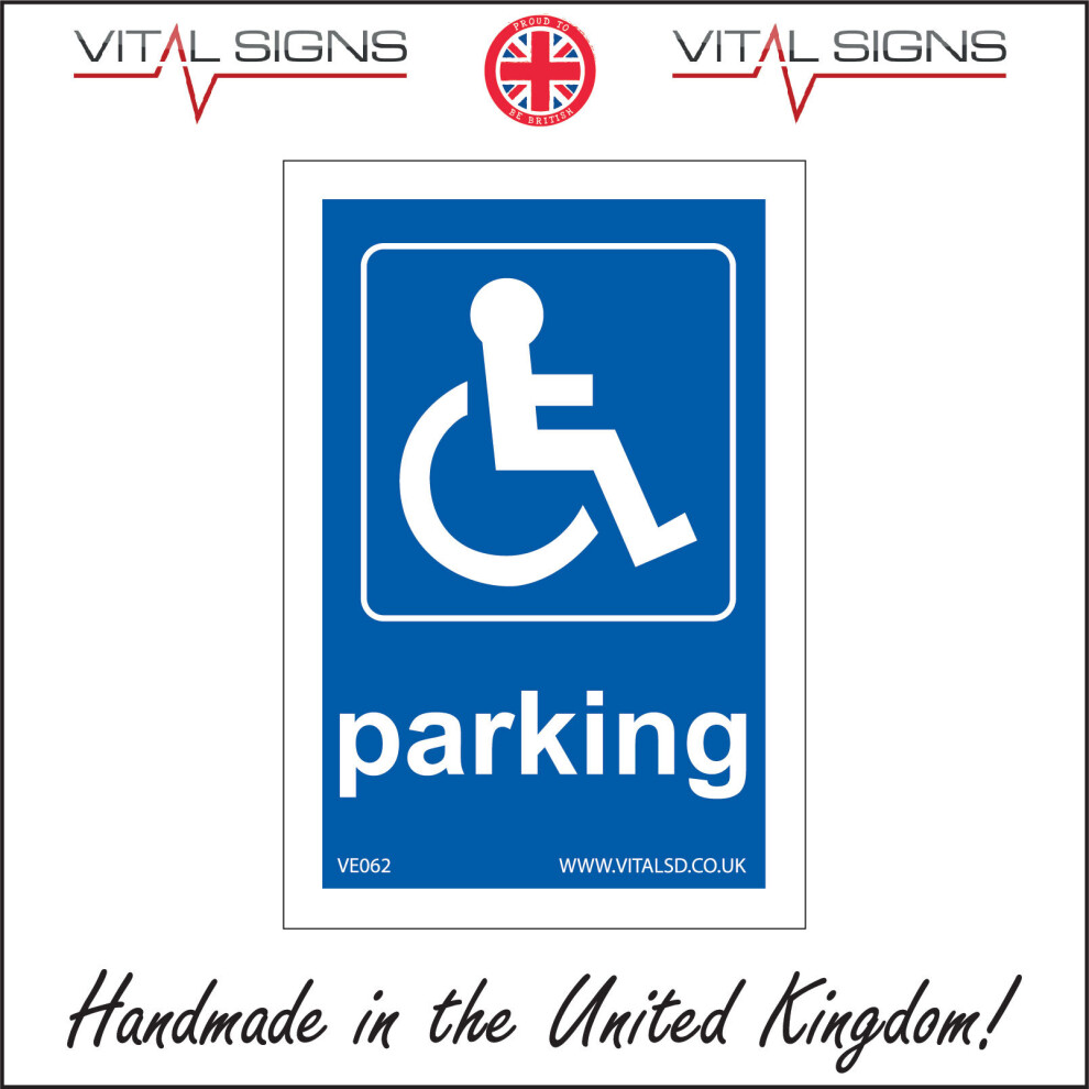 (100 x 150mm - 4 x 6, 1mm Pvc Foamex) DISABLED PARKING SIGN VE062 SAFETY STICKER RIGID INDOOR OUTDOOR-image-OPC-P5X9887-NEW