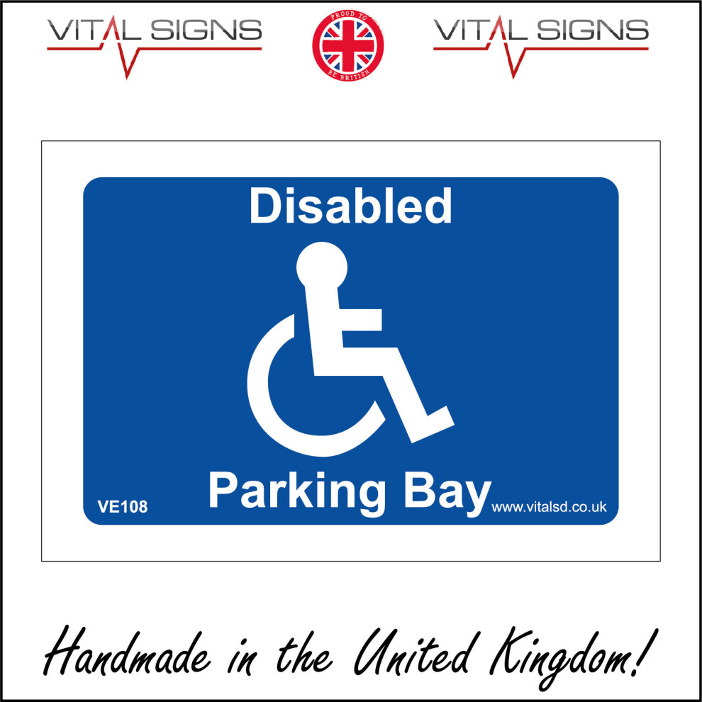 (300 x 200mm - 12 x 8, 1mm Pvc Foamex) DISABLED PARKING BAY SIGN VE108 SAFETY STICKER RIGID INDOOR OUTDOOR-image-OPC-P5X98WZ-NEW