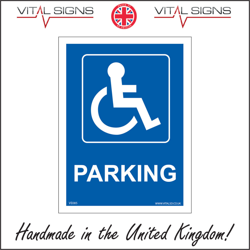 (300 x 400mm - 12 x 16, Sticker / Sav - White Background) DISABLED PARKING SIGN VE085 SAFETY STICKER RIGID INDOOR OUTDOOR-image-OPC-P5X9BB2-NEW