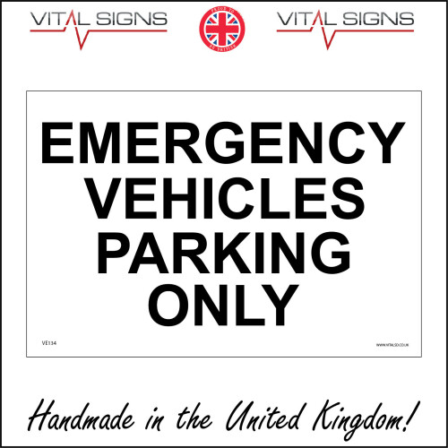 Vehicles Only Sticker (150 x 100mm - 6 x 4, Sticker / Sav - White Background) EMERGENCY ...