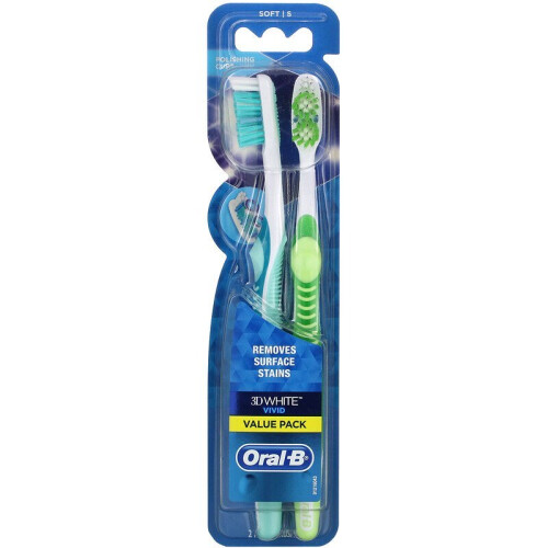 Oral-B Oral-B, 3D White, Vivid Toothbrush, Soft, 2 Pack 1