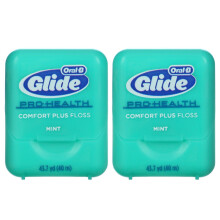 Oral-B, Glide, Pro-Health, Comfort Plus Floss, Mint, 2 Pack, 43,7 yd (40 m) Každý