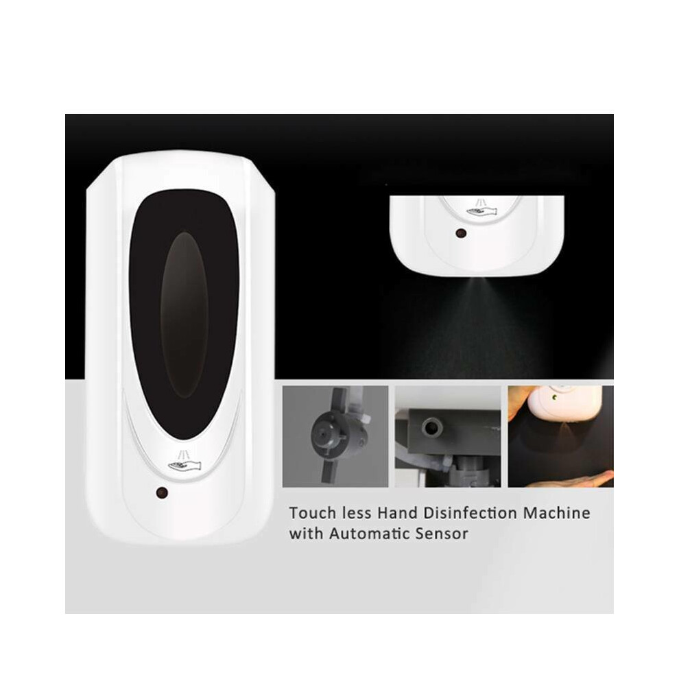 White 1000Ml Large Touchless Auto Spray Soap Dispenser Wall Mounted Hand Disinfection