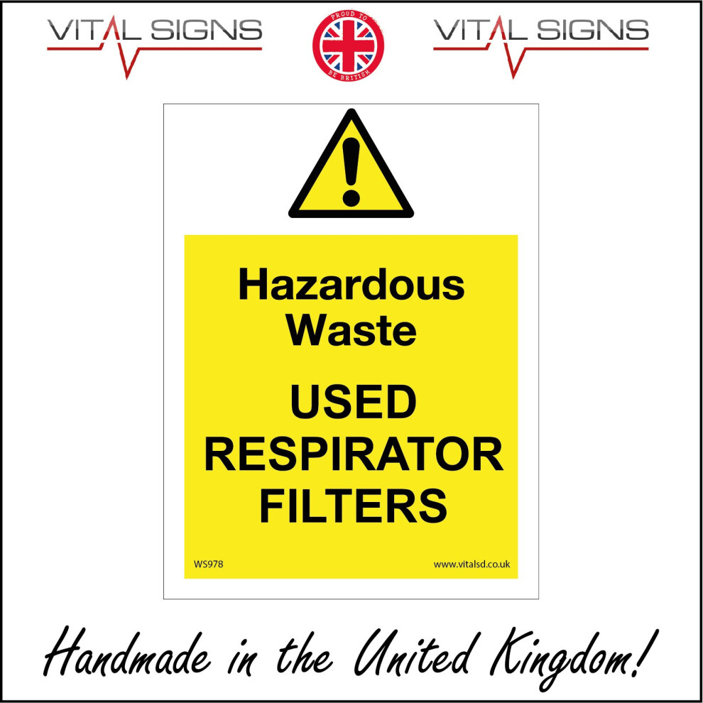(450 x 600mm - 18 x 24, Sticker / Sav - White Background) WS978 Hazardous Waste Used Respirator Filters Hazchem Refuse Control Sign-image-OPC-P5X9MBH-NEW