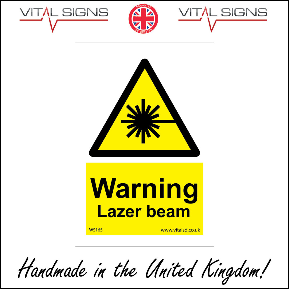 (300 x 400mm - 12 x 16, Sticker / Sav - White Background) WS165 Warning Lazer Beam SIGN eye sight optic caution danger warning keep out-image-OPC-P5X9N99-NEW