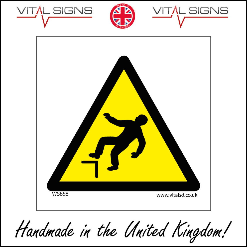 (250 x 250mm - 10 x 10, 3mm Standard Foamex Foamboard) DANGER DROP SIGN WS858 SAFETY STICKER RIGID INDOOR OUTDOOR-image-OPC-P5X9PGG-NEW