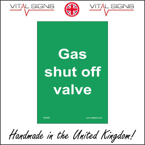 GAS SHUT OFF VALVE SIGN WS566 SAFETY STICKER RIGID INDOOR OUTDOOR on OnBuy