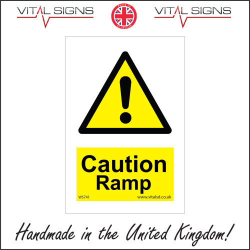 (150 x 200mm - 6 x 8, Sticker / Sav - White Background) CAUTION RAMP ...