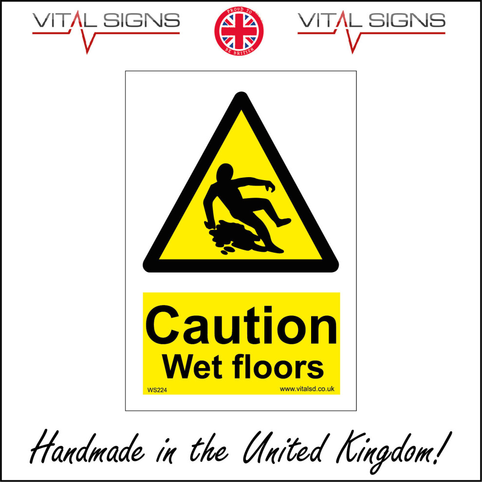 (400 x 600mm - 16 x 24, 10mm Extra Heavy Duty Foamex Foamboard) CAUTION WET FLOORS SIGN WS224 SAFETY STICKER RIGID INDOOR OUTDOOR-image-OPC-P5X9VWY-NEW