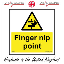 (150 x 150mm - 6 x 6, 5mm Heavy Duty Foamex Foamboard) WS895 Finger Nip Point Trap Entrapment Zone Hands Caution Stop Machine Sign