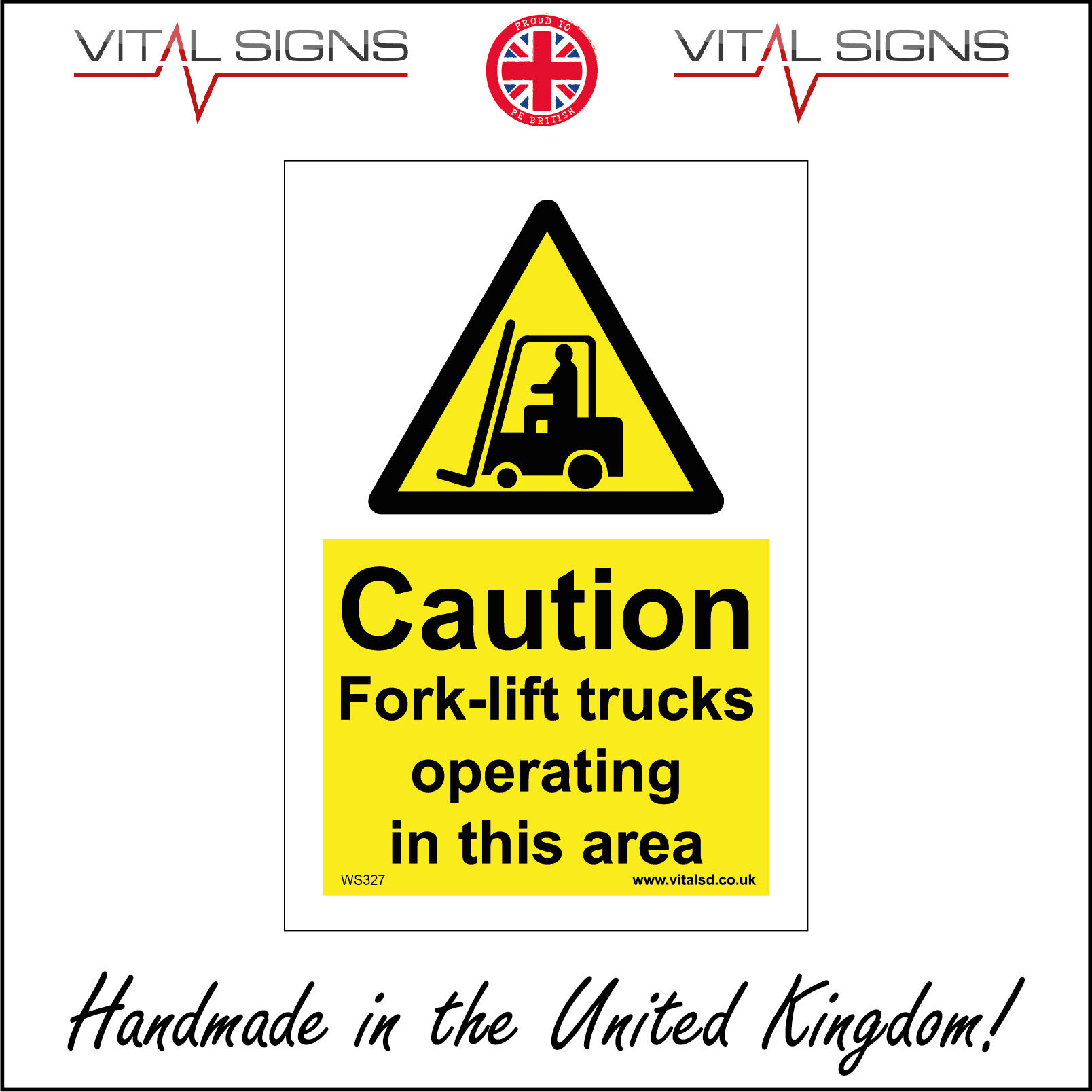Warning Caution Fork-lift Trucks Operating In This Area Safety Sign - 1.2 Rigid Plastic 300 - View #7