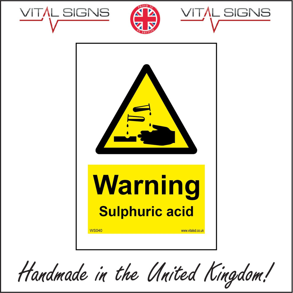 (450 x 600mm - 18 x 24, Sticker / Sav - White Background) WS040 WARNING SULPHURIC ACID DANGER TO HEALTH HANDLE WITH CARE BURN SCALD SIGN-image-OPC-P5XB29Y-NEW