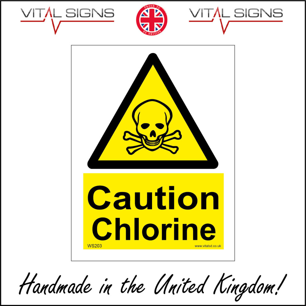 (400 x 600mm - 16 x 24, 10mm Extra Heavy Duty Foamex Foamboard) CAUTION CHLORINE SIGN WS203 SAFETY STICKER RIGID INDOOR OUTDOOR-image-OPC-P5XB5FH-NEW