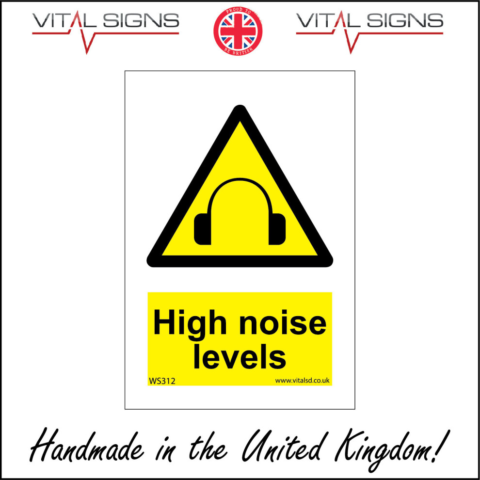 (150 x 200mm - 6 x 8, Magnetic - Vehicle Grade) HIGH NOISE LEVEL SIGN WS312 SAFETY STICKER RIGID INDOOR OUTDOOR-image-OPC-P5X9TZ8-NEW