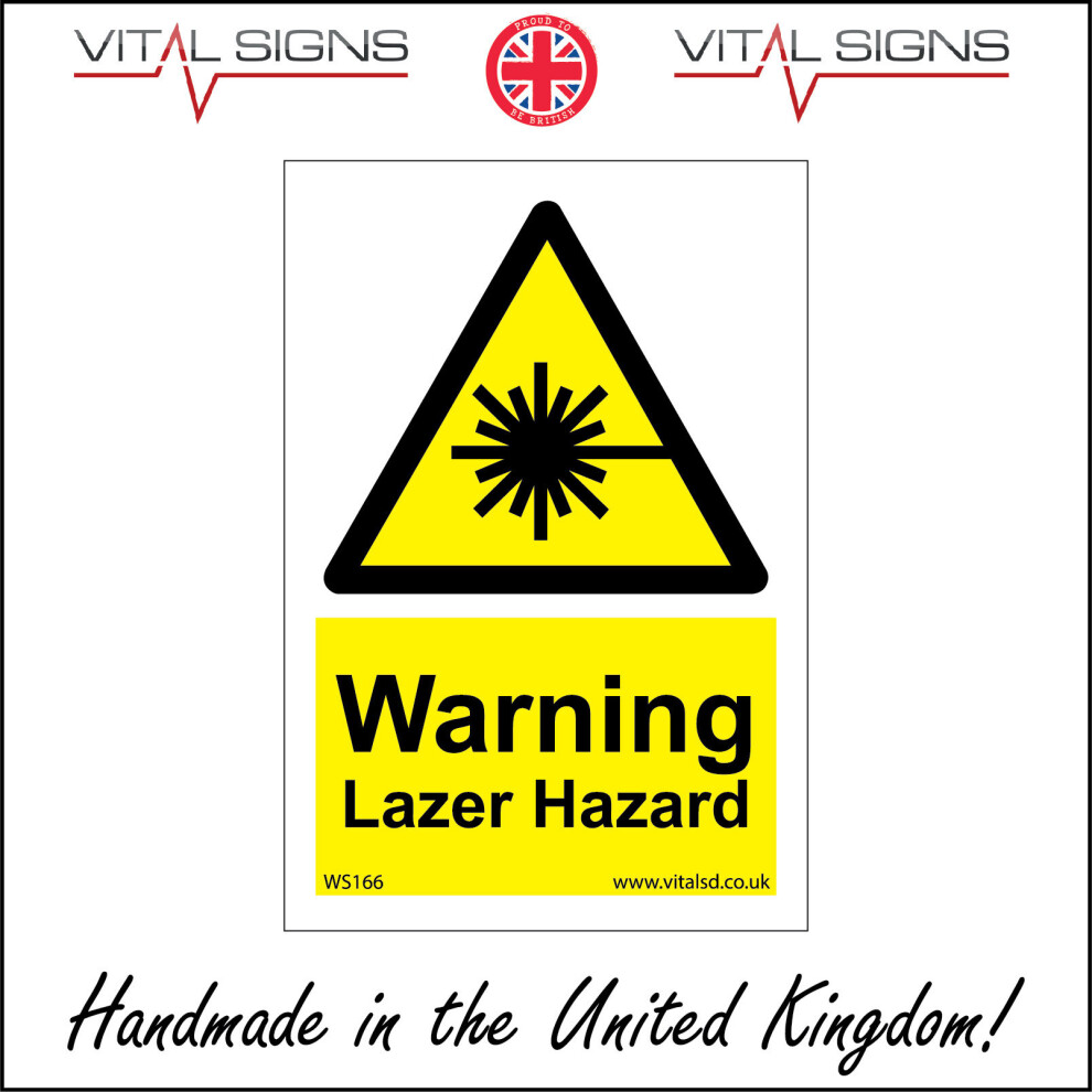 (450 x 600mm - 18 x 24, Dibond / Composite Aluminium) WS166 Warning Lazer Hazard SIGN see sight optical eye sight danger keep out away-image-OPC-P5XBGP8-NEW