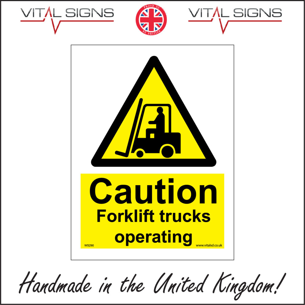 (300 x 400mm - 12 x 16, Magnetic - Vehicle Grade) WS290 Caution Forklift Trucks Operating Sign Beware Keep Clear Take Care Caution-image-OPC-P5XBHZD-NEW
