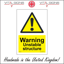 (150 x 200mm - 6 x 8, 3mm Standard Foamex Foamboard) WARNING UNSTABLE STRUCTURE SIGN WS746 SAFETY STICKER RIGID INDOOR OUTDOOR