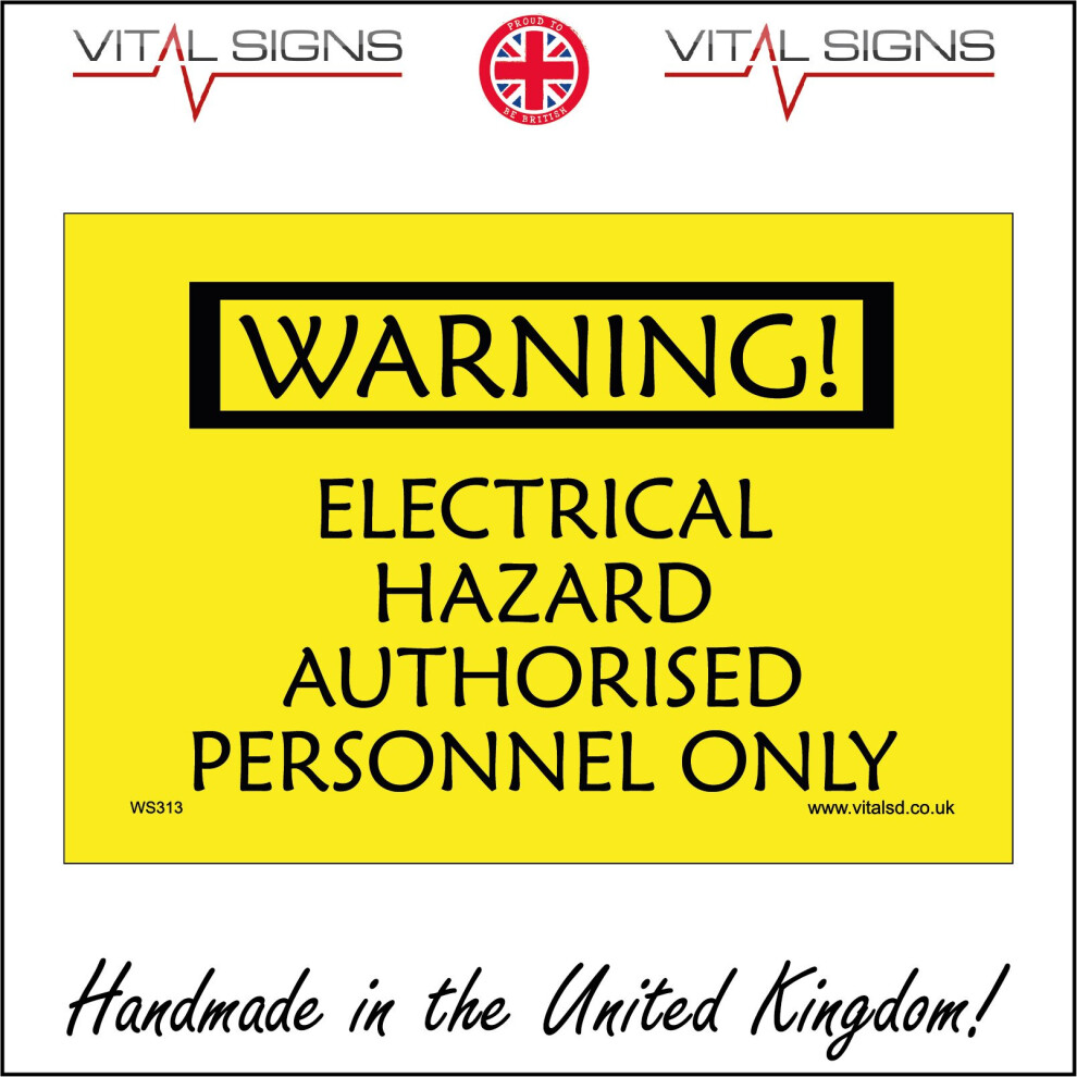 (200 x 150mm - 8 x 6, 1mm Pvc Foamex) WARNING ELECTRICAL HAZARD SIGN WS313 SAFETY STICKER RIGID INDOOR OUTDOOR-image-OPC-P5XBKCZ-NEW