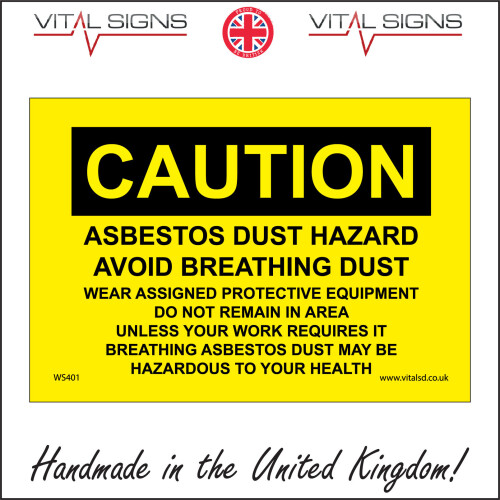 600 X 400mm 24 X 16 Magnetic Vehicle Grade CAUTION ASBESTOS DUST 600-x-400mm-24-x-16-magnetic-vehicle-grade-caution-asbestos-dust
