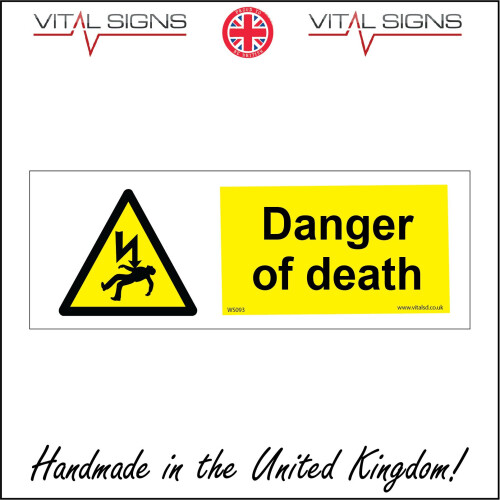 (150 x 50mm - 6 x 2, Sticker / Sav - White Background) WS093 Danger Of ...