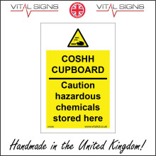 (300 x 400mm - 12 x 16, Magnetic - Vehicle Grade) COSHH CUPBOARD SIGN WS696 SAFETY STICKER RIGID INDOOR OUTDOOR