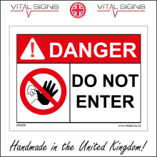 (300 x 200mm - 12 x 8, Magnetic - Vehicle Grade) DANGER DO NOT ENTER SIGN WS406 SAFETY STICKER RIGID INDOOR OUTDOOR