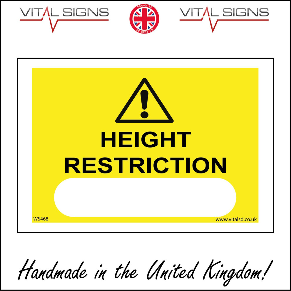 (600 x 450mm - 24 x 18, Dibond / Composite Aluminium) HEIGHT RESTRICTION SIGN WS468 SAFETY STICKER RIGID INDOOR OUTDOOR-image-OPC-P5XC8ZW-NEW