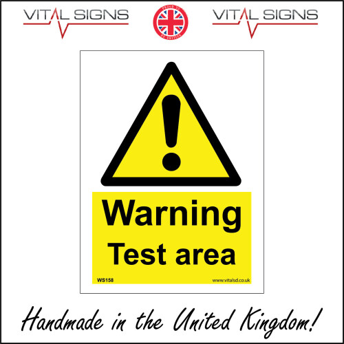 Lab Testing Area Signage (100 x 150mm - 4 x 6, Sticker / Sav - White Background) WS158 Warning ...